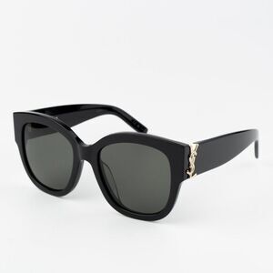 NEW Saint Laurent  SLM95/F 001 Black Grey Oversized Cat Eye Women Sunglasses